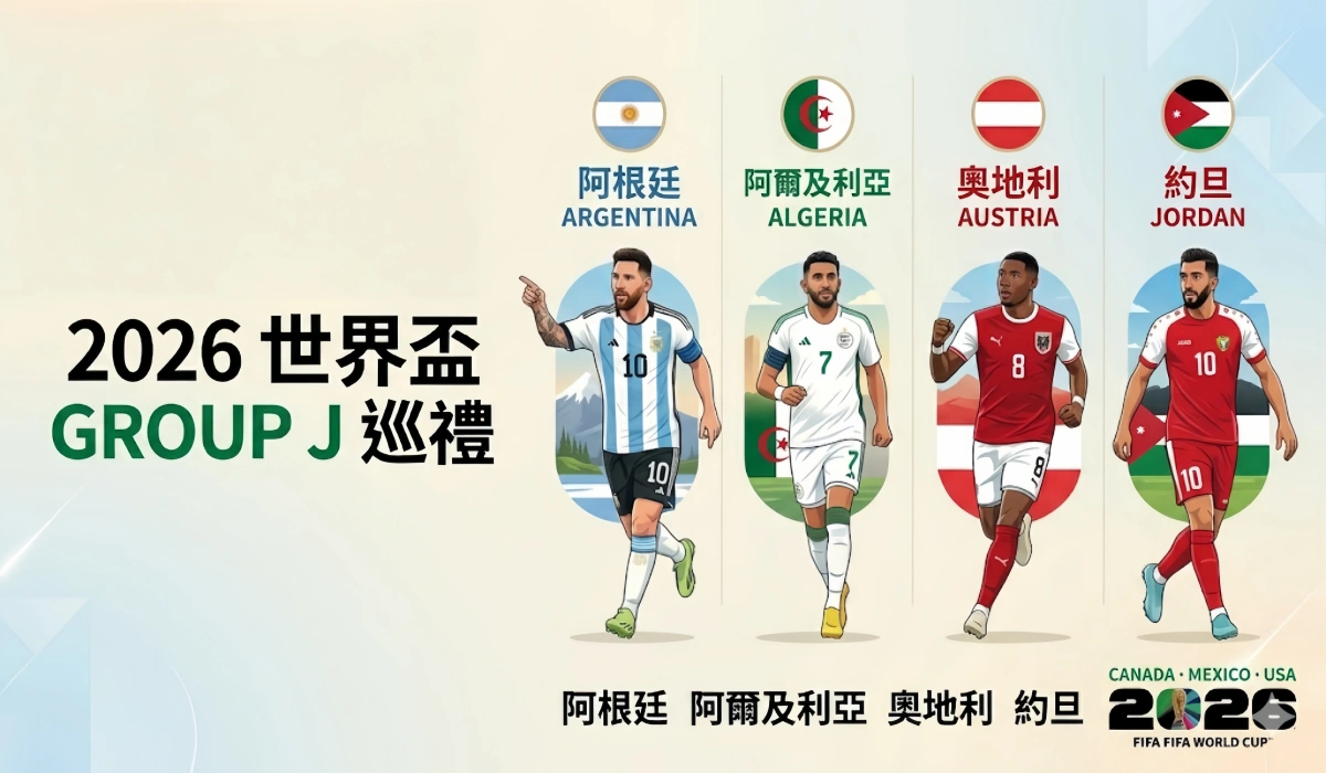 2026世界盃J組巡禮:阿根廷 阿爾及利亞 奧地利