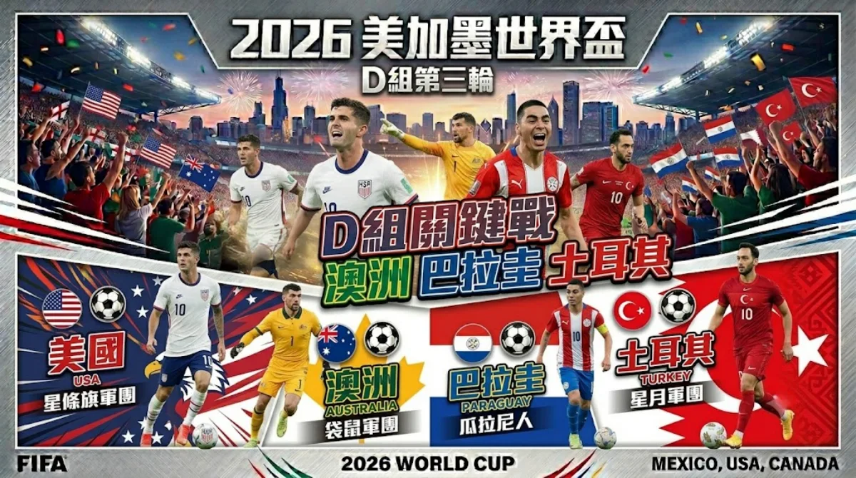 2026世界盃D組第三輪:美國提早起飛,袋鼠與南美硬漢肉搏!