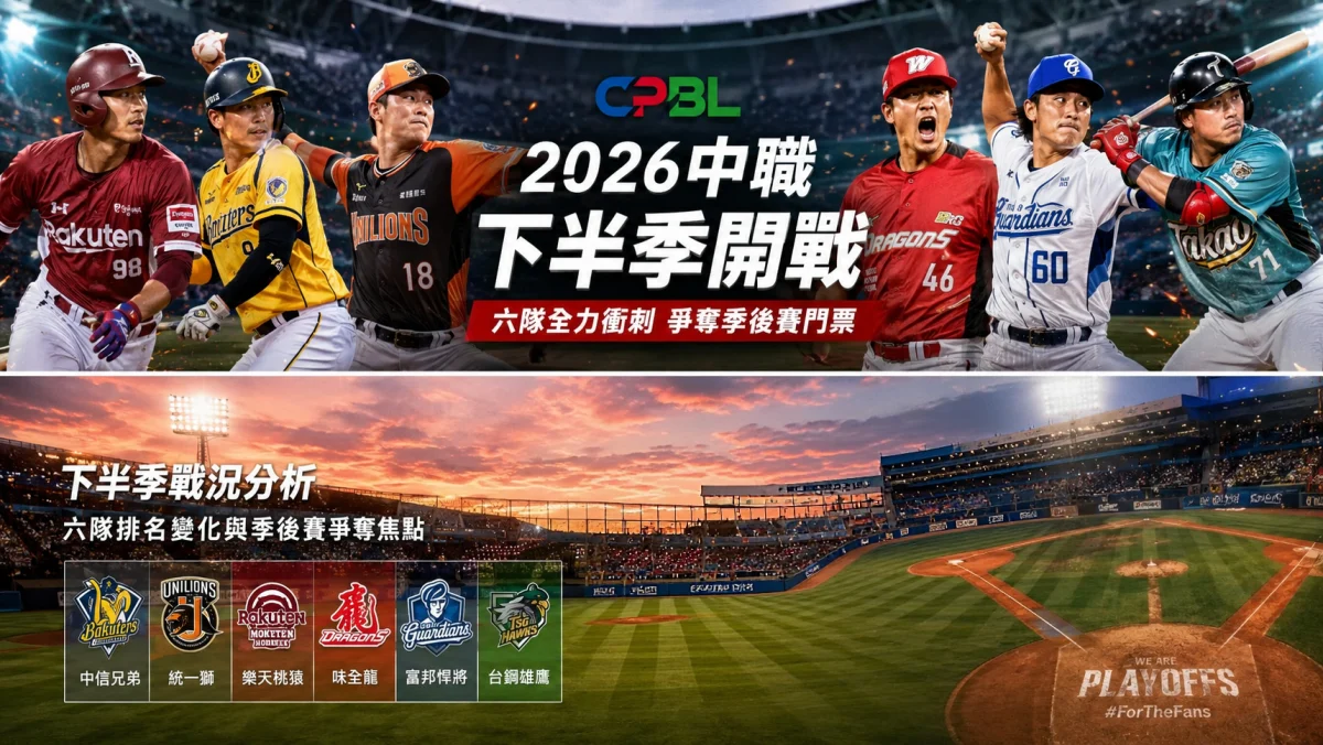 2026中職下半季戰況分析|六隊排名變化、季後賽門票爭奪焦點