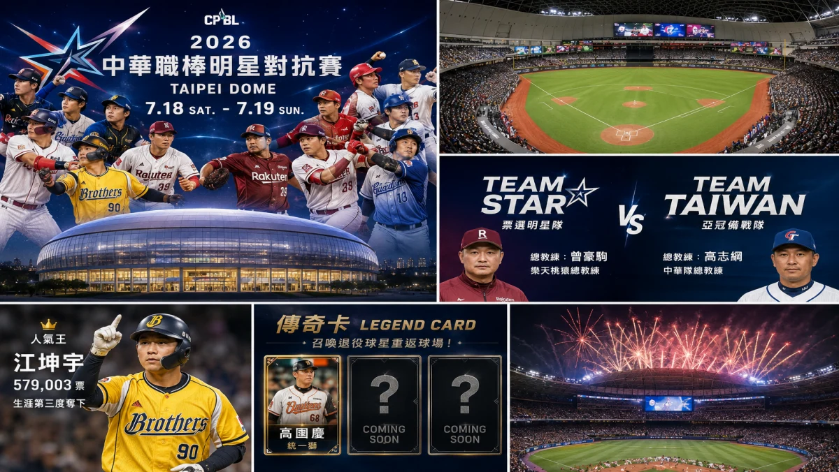 2026中職明星賽7/18登場！大巨蛋連三年迎接棒球嘉年華